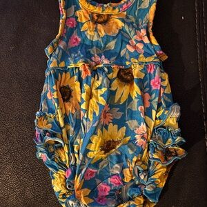Little Sleepies Blue and Yellow Floral Bodysuit